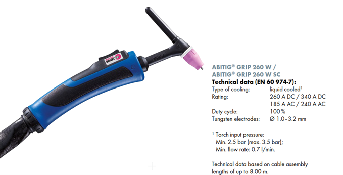 Binzel ABITIG® GRIP 150-500 TIG Kaynak Torçu (Su Soğutmalı)
